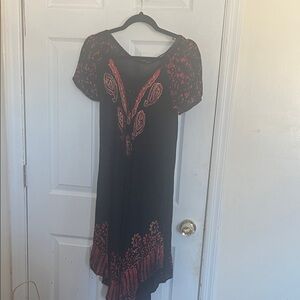 Elegant Gothic Black and Red Summer Dress